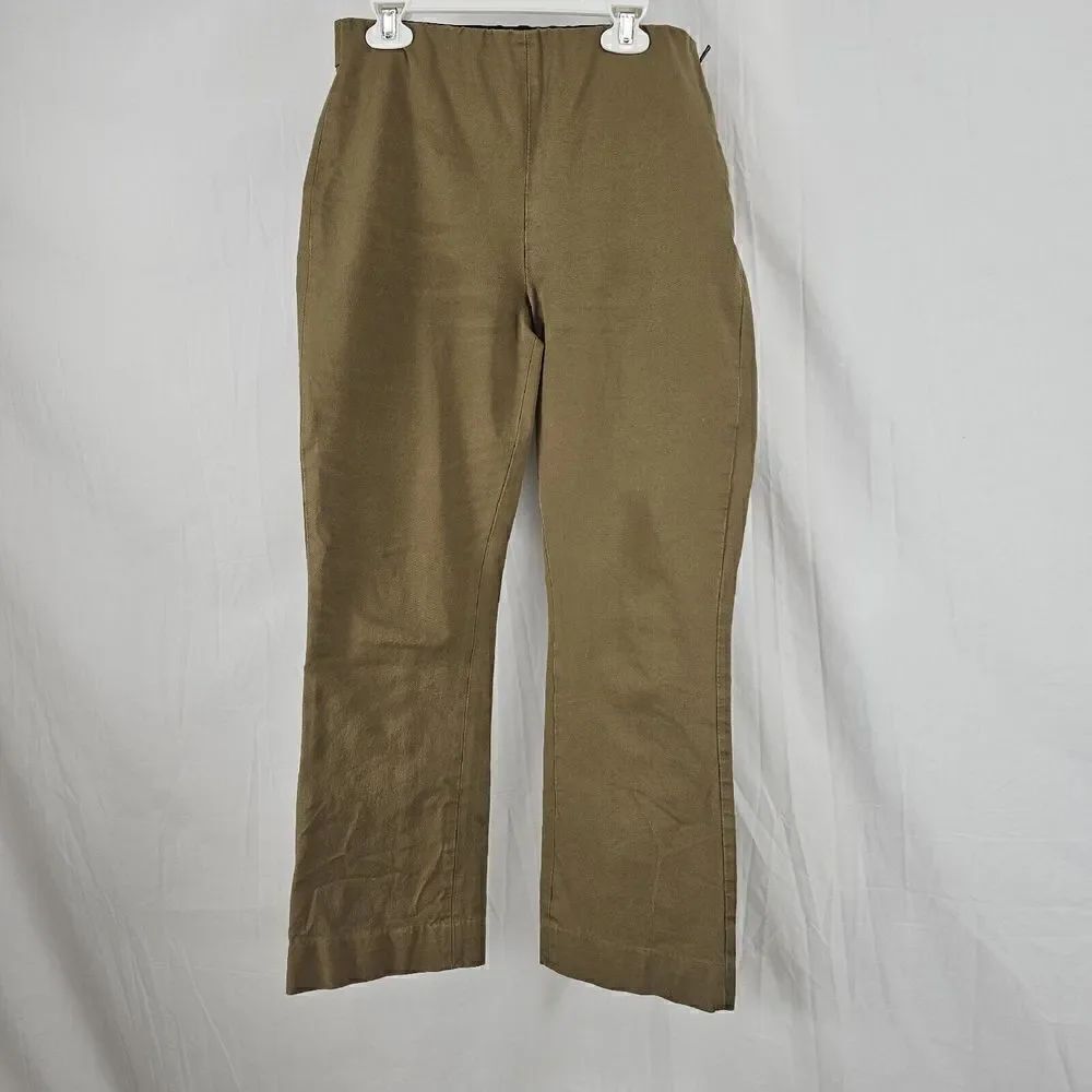 EVERLANE The Side-Zip Stretch Cotton Work Pants Size 6 KHAKI